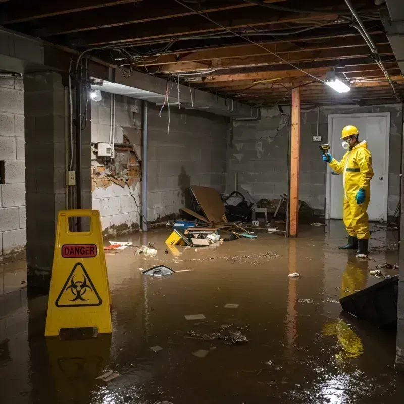 Flooded Basement Electrical Hazard in Louisville, IL Property